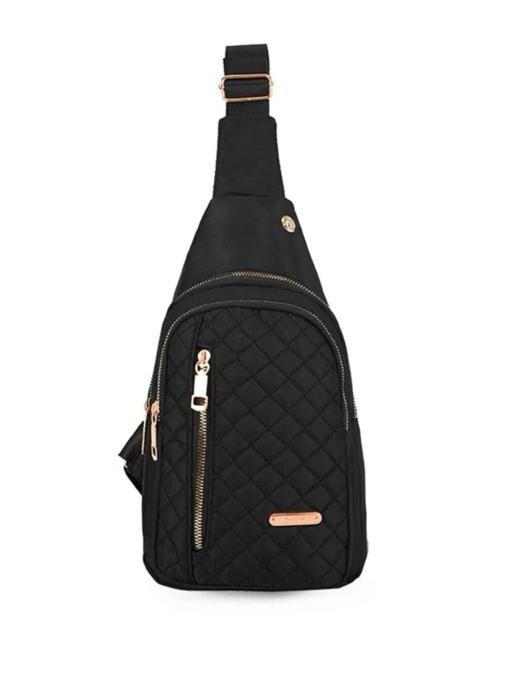 Jingpin Creations Fashion Summer Black Quilted Sling Bag